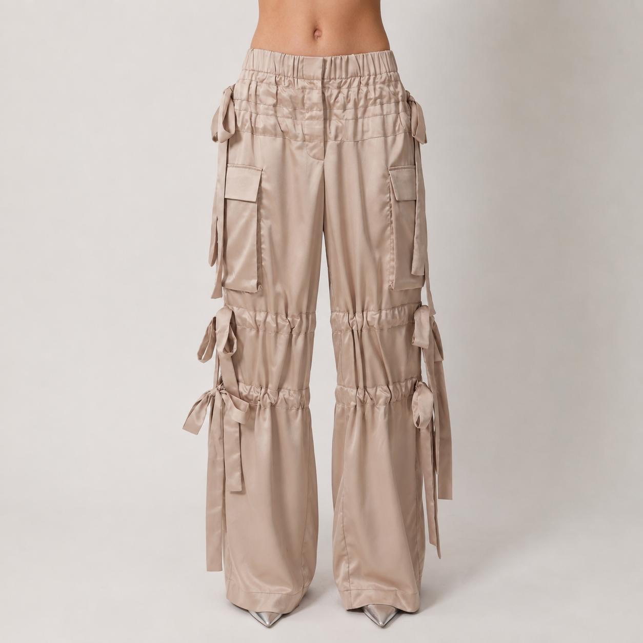 Aknvas - The Odin Trousers in Taupe Satin