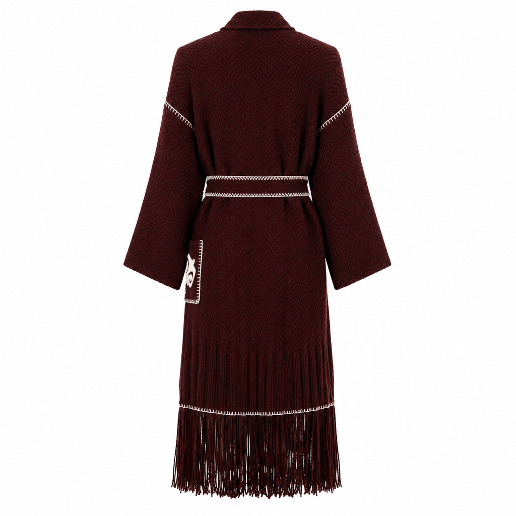 Carolina K Saddler Coat | Brown & Off White