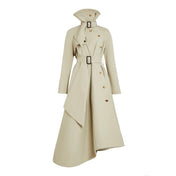 A.W.A.K.E. Mode Flared Belted Trench Coat | Light Khaki