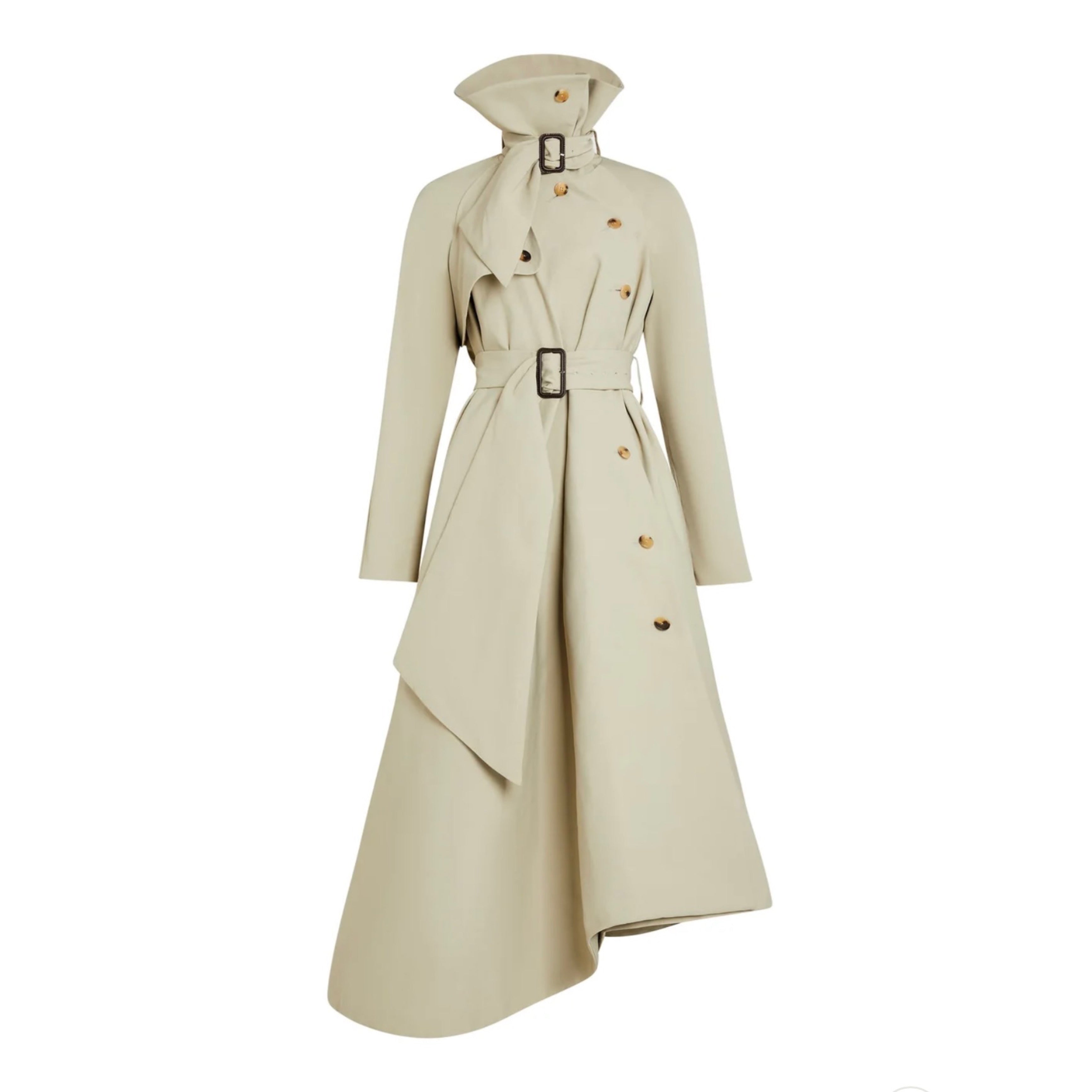 A.W.A.K.E. Mode Flared Belted Trench Coat | Light Khaki