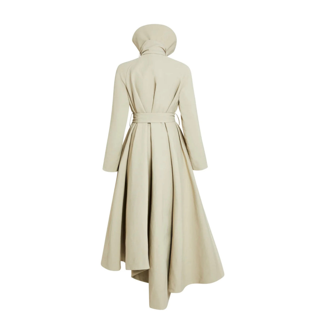 A.W.A.K.E. Mode Flared Belted Trench Coat | Light Khaki