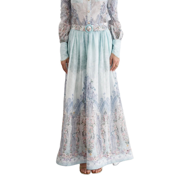 Triomphe Lily Maxi Skirt – Aqua Blú Australia