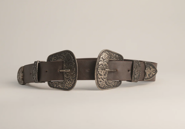 Double - Buckle Leather Belt Chocolate – Montserrat Messeguer