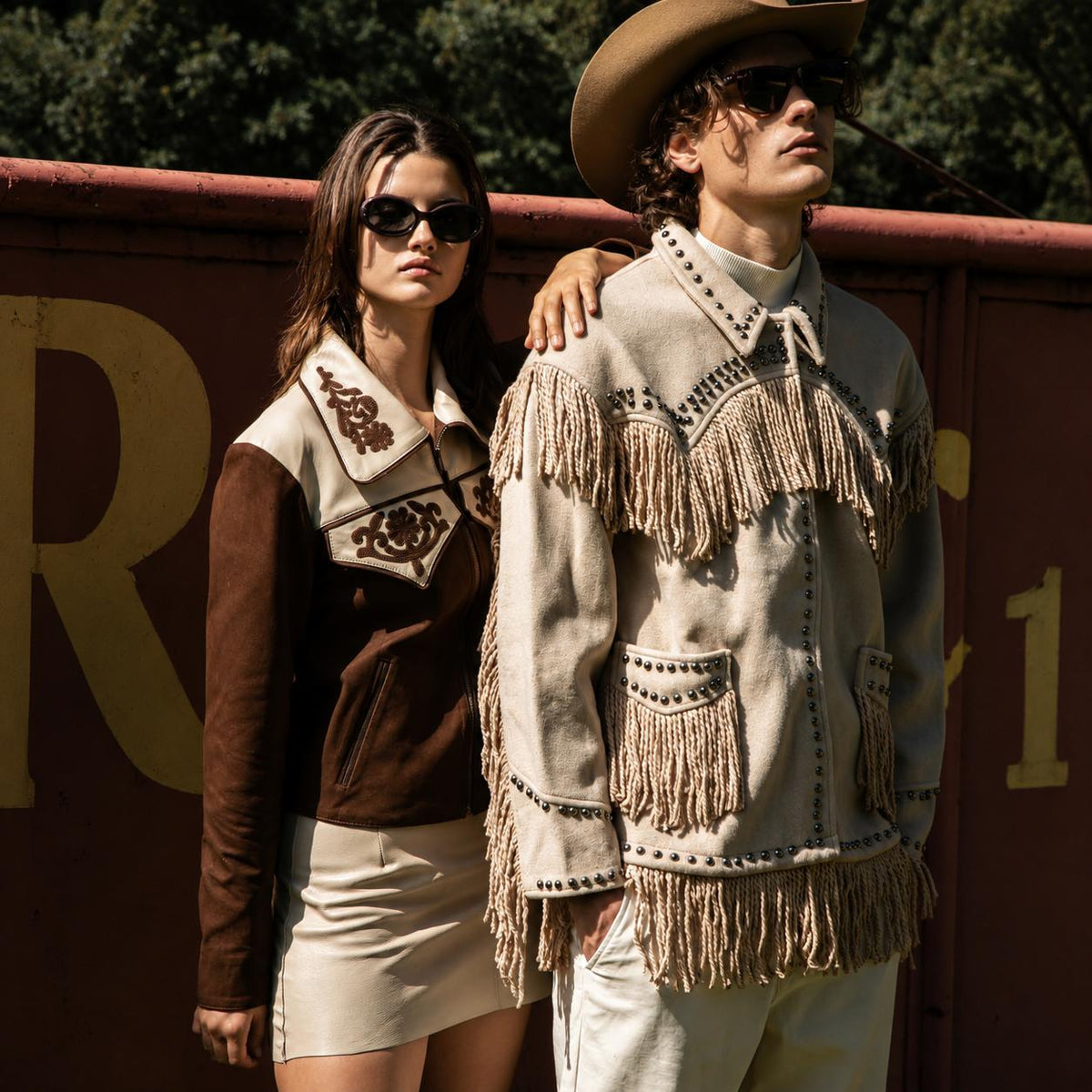 Montserrat Messeguer western fringe jackets, couple